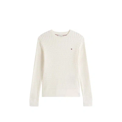 Tommy Hilfiger Pull Torsadé En Coton In Neutral