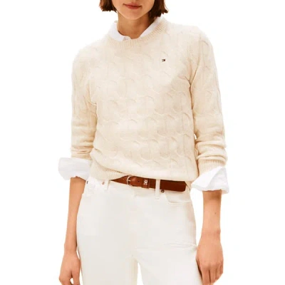 Tommy Hilfiger Pull Torsadé En Laine In Gray