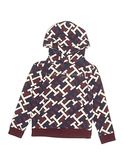 Pre-owned Tommy Hilfiger Kids' Pullover Hoodie In Burgundy