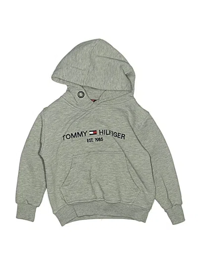 Pre-owned Tommy Hilfiger Kids' Pullover Hoodie In Gray