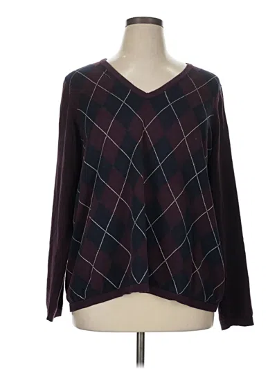 Pre-owned Tommy Hilfiger Pullover Sweater In Burgundy