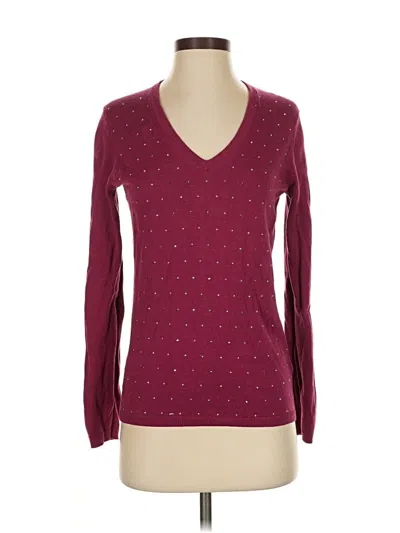 Pre-owned Tommy Hilfiger Pullover Sweater In Burgundy