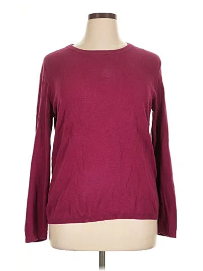 Pre-owned Tommy Hilfiger Pullover Sweater In Burgundy
