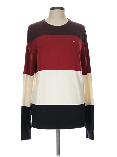 Pre-owned Tommy Hilfiger Pullover Sweater In Burgundy