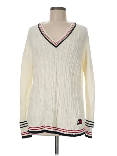 Pre-owned Tommy Hilfiger Pullover Sweater In Ivory