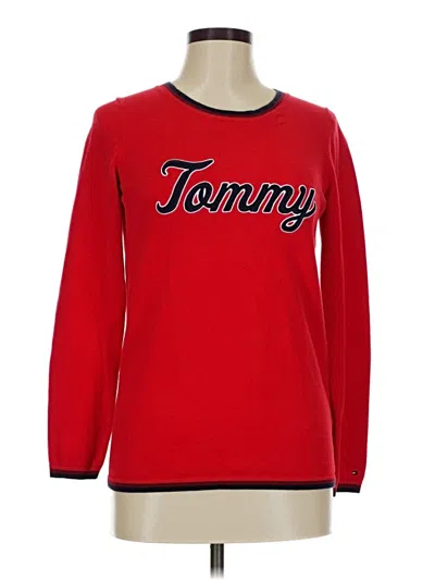 Pre-owned Tommy Hilfiger Pullover Sweater In Red