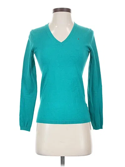 Pre-owned Tommy Hilfiger Pullover Sweater In Teal