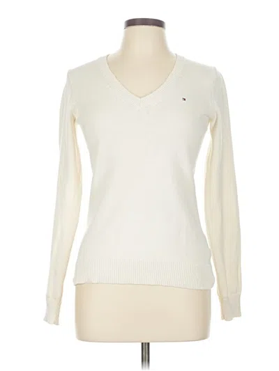 Pre-owned Tommy Hilfiger Pullover Sweater In White