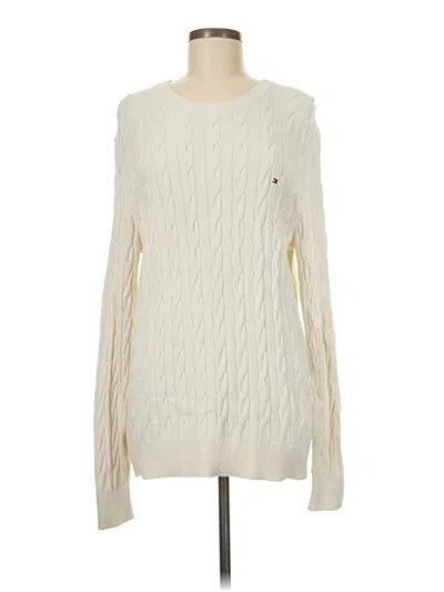 Pre-owned Tommy Hilfiger Pullover Sweater In White