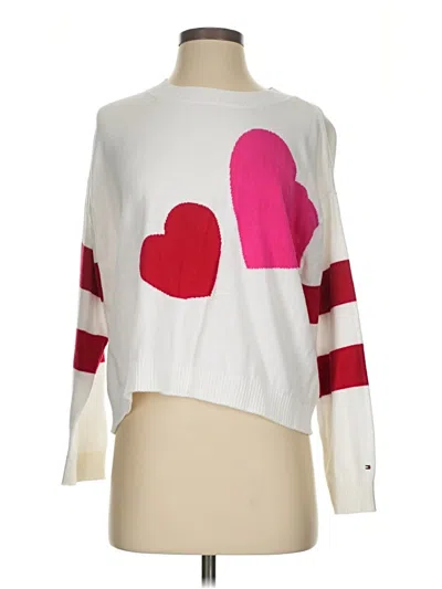 Pre-owned Tommy Hilfiger Pullover Sweater In White