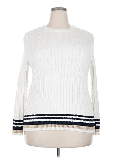 Pre-owned Tommy Hilfiger Pullover Sweater In White