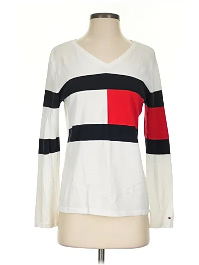 Pre-owned Tommy Hilfiger Pullover Sweater In White