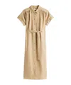 Tommy Hilfiger Pure Linen Midi Shirt Dress In Nude