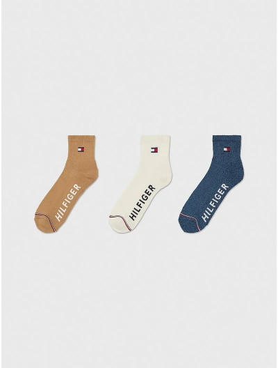 Tommy Hilfiger Quarter Top Sock 3 In Lucent White/multi