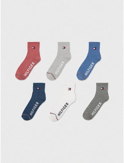 Tommy Hilfiger Quarter Top Sock 6 In Lucent White/multi