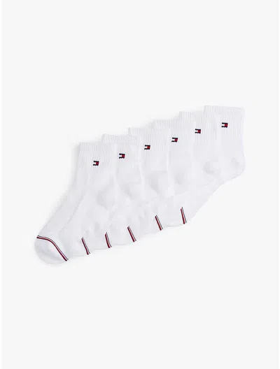 Tommy Hilfiger Quarter Top Sock 6pk In White