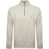 Tommy Hilfiger Quarter Zip Fleece Sweatshirt Beige In Beige