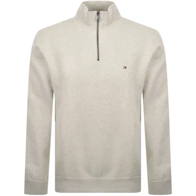 Tommy Hilfiger Quarter Zip Fleece Sweatshirt Beige