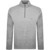 Tommy Hilfiger Quarter Zip Fleece Sweatshirt Grey In Gray