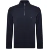 Tommy Hilfiger Essential Cotton Mens Half Zip Mock Sweatshirt In Navy
