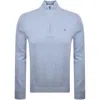 Tommy Hilfiger Quarter Zip Jumper Blue In Blue