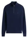 Tommy Hilfiger Quarter-zip Ribbed Knitwear In Blue