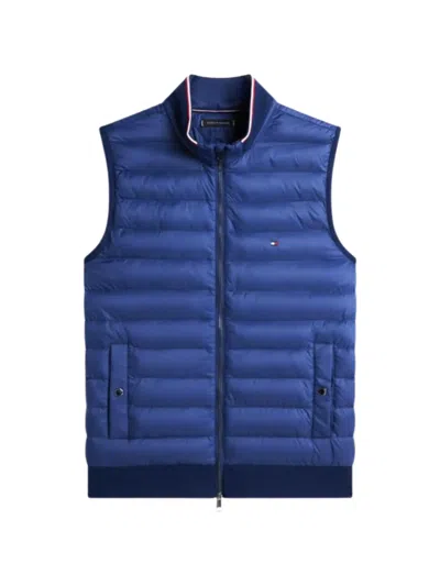 Tommy Hilfiger Quilted Collarless Gilet In Blue