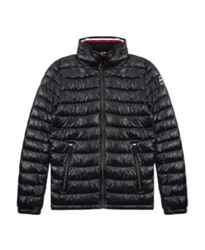Tommy Hilfiger Quilted Cotton Suit With Vertical Collar In Black