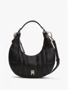 Tommy Hilfiger Quilted Crescent Bag In Black