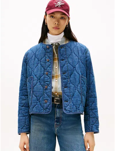 Tommy Hilfiger Quilted Denim Barn Jacket In Blue