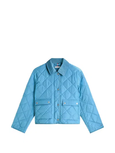 Tommy Hilfiger Quilted Flap-pocket Jacket In Blue
