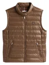 Tommy Hilfiger Collar High Packable Padded Sleeveless In Brown