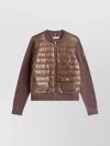 Tommy Hilfiger Quilted Knit Mix Jacket Front Pockets In Brown