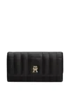 Tommy Hilfiger Quilted Logo-detail Wallet In Black