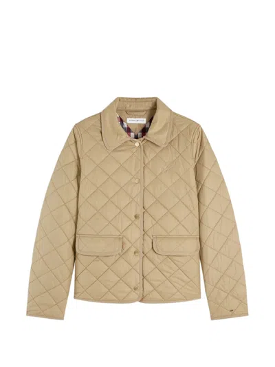 Tommy Hilfiger Quilted Logo-embroidered Jacket In Multi