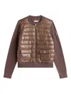 Tommy Hilfiger Knit Sleeve Ultra Light Padded Jacket In Brown