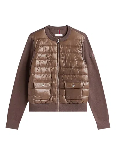Tommy Hilfiger Quilted Panelled Jacket In Brown