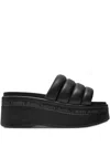 Tommy Hilfiger Quilted Platform Sandals In Black