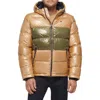 Tommy Hilfiger Quilted Puffer Hooded Mid Length Jacket In Khaki