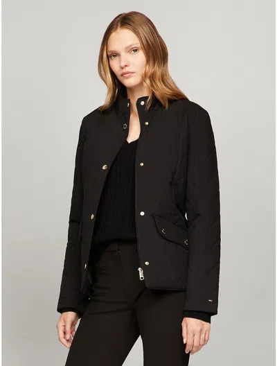 Tommy Hilfiger Quilted Riding Jacket In Black