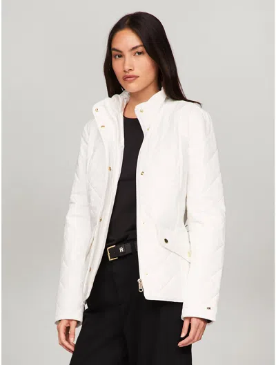 Tommy Hilfiger Quilted Riding Jacket In Ecru