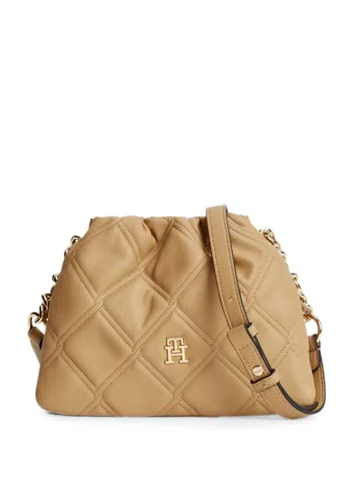 Tommy Hilfiger Quilted Ruched Shoulder Bag In Yellow