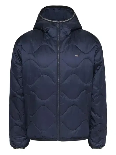 Tommy Hilfiger Quilted Tape Hooded Puffer Jacket In Blue