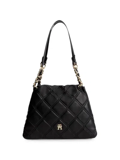 Tommy Hilfiger Quilted Tote Bag In Black