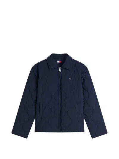 Tommy Hilfiger Quilted Zip-up Bomber Jacket In Blue
