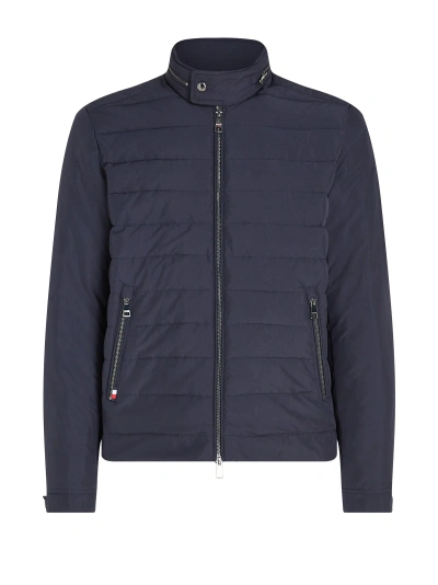 Tommy Hilfiger Racer-style Jacket With Full Zip In Desert Sky