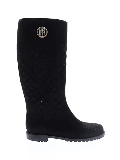 Pre-owned Tommy Hilfiger Rain Boots In Black