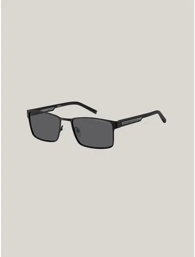 Tommy Hilfiger Rectangle Frame Sunglasses In Matte Black