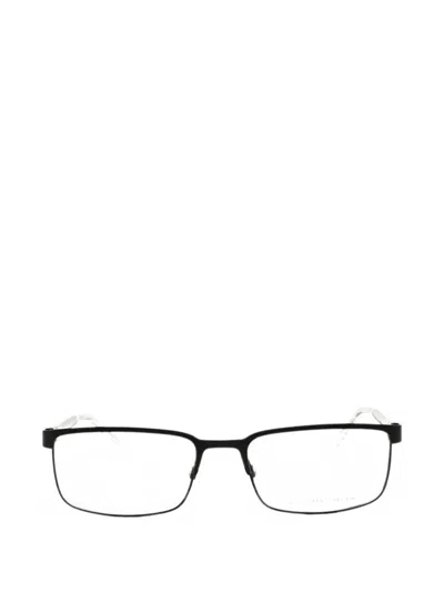 Tommy Hilfiger Rectangle-frame Logo-plaque Glasses In Black