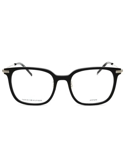 Tommy Hilfiger Rectangular Men's Eyeglasses Th 2115/f In Black